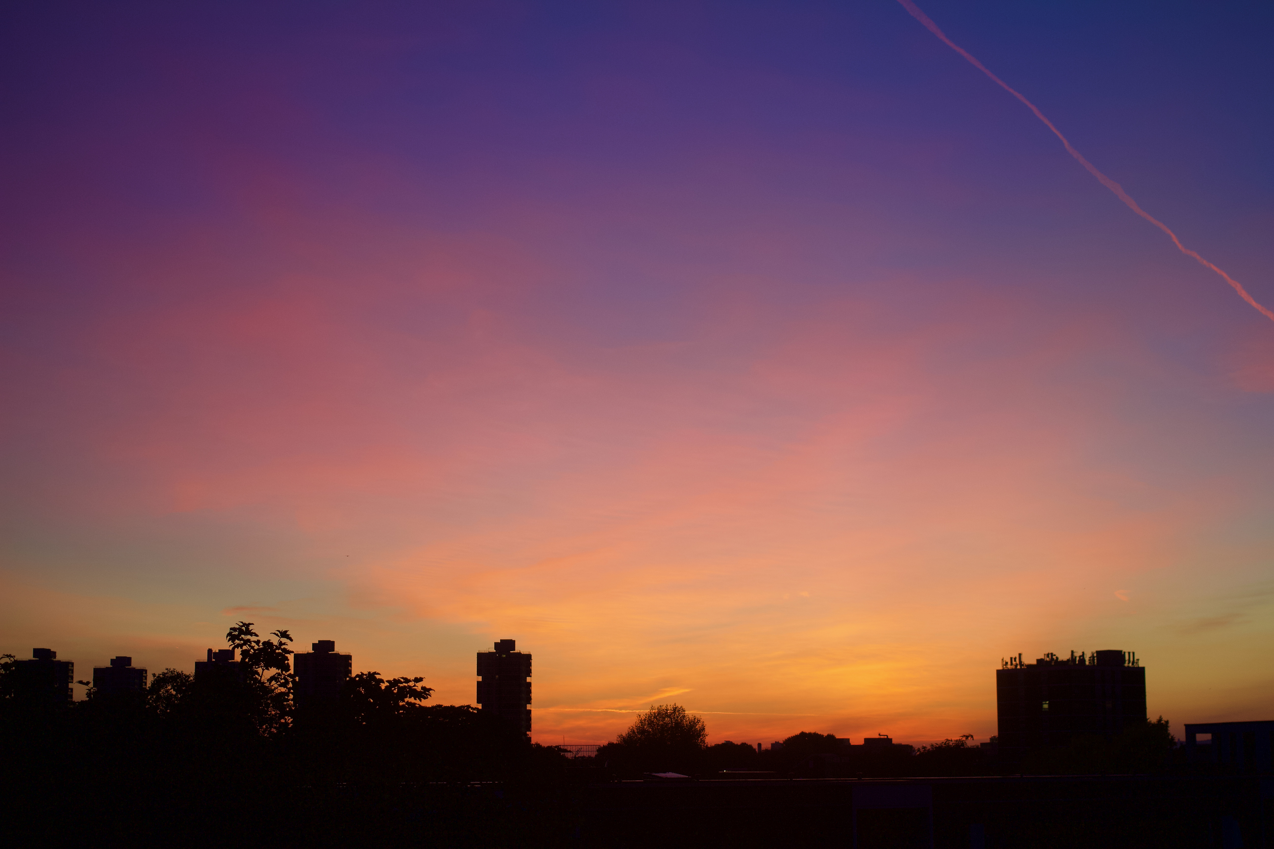 Pink sunrise over South London tower blocks